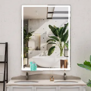 LED Bathroom Vanity Mirror Wall Mounted, Adjustable White / Warm / Natural Lights Anti-Fog Touch Swi