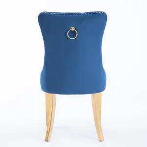 Nikki - Modern, High-End Tufted Solid Wood Contemporary Velvet Upholstered Dining Chair With Golden 