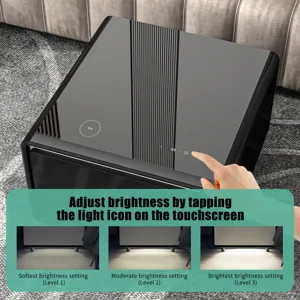 Modern Smart Side Table With Built-In Fridge, Wireless Charging, Temperature Control, Power Socket, 