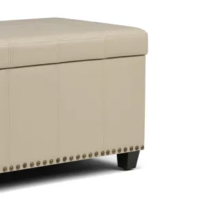 Amelia - Storage Ottoman Bench - Satin Cream