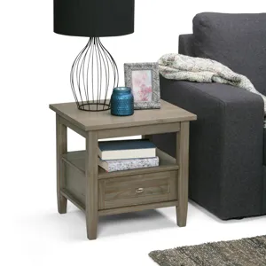 Warm Shaker - End Table - Distressed Grey