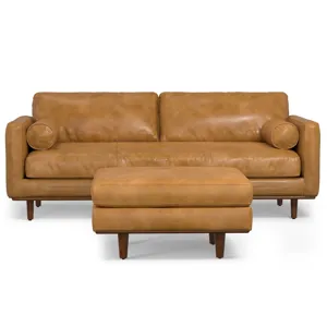 Morrison - 89\" Sofa and Ottoman Set - Sienna