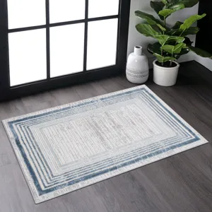 Marfi - 2\' x 3\' Bordered Non-Shedding Living Room Bedroom Dining Home Office Stylish And Stain Res