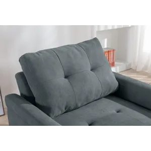 Hannah - Woven Convertible Armchair - Dark Gray