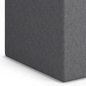 Rockwood - Cube Storage Ottoman with Tray - Slate Grey