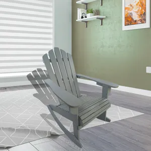 Reclining Outdoor Rocking Adirondack Chair - Walnut