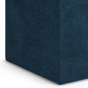 Rockwood - Cube Storage Ottoman with Tray - Distressed Dark Blue