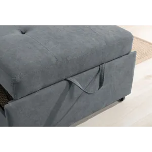 Hannah - Woven Convertible Armchair - Dark Gray