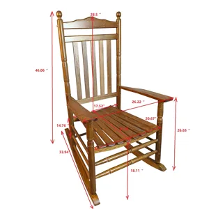 Balcony Porch Adult Rocking Chair - Oak