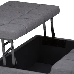 Harrison - Coffee Table Storage Ottoman - Slate Grey