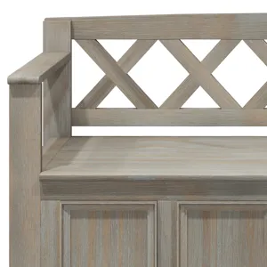 Amherst - Entryway Storage Bench - Distressed Grey