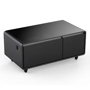 Modern Smart Coffee Table With Built-In Fridge - Bluetooth Speaker, Wireless Charging, Touch Control