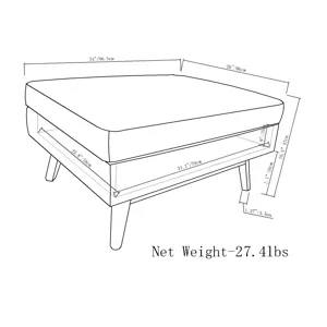 Owen - Coffee Table Storage Ottoman - Ebony