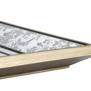 Antique Silver Square Mirror With Floral Accents, Decorative Display Tray, Hanging Mirror, Tradition