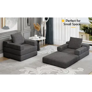 Single Sofa Chair That Converts To A Single Sofa Bed For Living Room, Guest Room, Playroom - Dark Gr