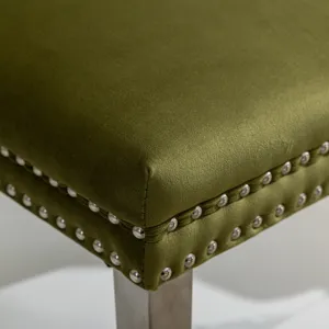 Nikki - Modern, High-End Tufted Solid Wood Contemporary Velvet Upholstered Dining Chair With Chrome 