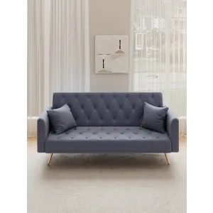 Convertible Double Folding Living Room Sofa Bed - Gray