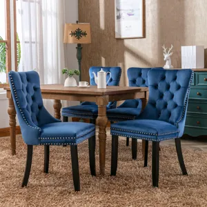 Nikki - Modern, High-End Tufted Solid Wood Contemporary Velvet Upholstered Dining Chair With Wood Le
