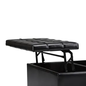 Harrison - Coffee Table Storage Ottoman - Midnight Black