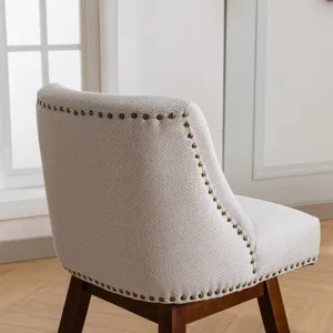 Counter Height Swivel Barstools, Upholstered Bar Stools (Set of 2) - Ivory