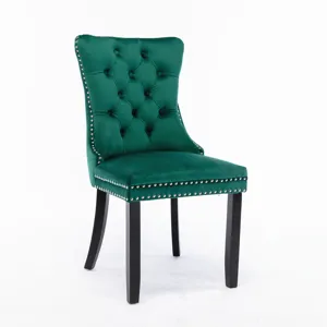 Nikki - Modern, High-End Tufted Solid Wood Contemporary Velvet Upholstered Dining Chair With Wood Le