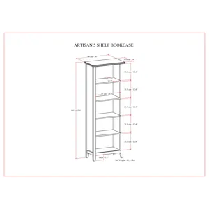 Artisan - 5 Shelf Bookcase - Black