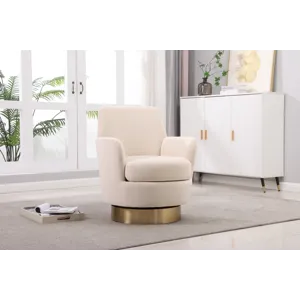 Velvet Swivel Barrel Chair, Swivel Accent Chairs Armchair For Living Room, Reading Chairs For Bedroo