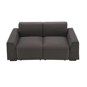 Modern Linen Sofa, Stylish And Minimalist 2-3 Seat Couch, Easy To Install, Exquisite Loveseat With Wide Armrests For Living Room - Dark Brown