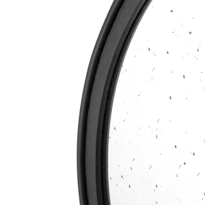 Round Hand Carved Rose Antique Mirror Frame, Wall Mirror For Live Space, Bathroom, Entryway Wall Dec