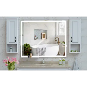 LED Bathroom Vanity Mirror, Wall Mounted Adjustable White / Warm / Natural Lights Anti-Fog Touch Swi