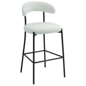 Counter Height Bar Stools Teddy Fabric Cover Kitchen Island Counter Bar Stool With Black Powder Coat