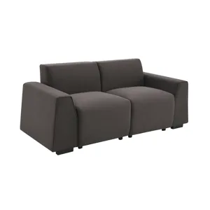 Modern Linen Sofa, Stylish And Minimalist 2-3 Seat Couch, Easy To Install, Exquisite Loveseat With Wide Armrests For Living Room - Dark Brown