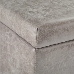 Dover - Storage Ottoman Bench - Distressed Grey Taupe