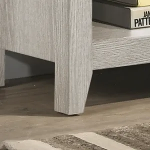 Benito - Wide TV Stand With Open Shelves And Cable Management - Dusty Gray