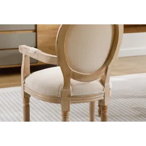 French Style Solid Wood Dining Chair (Set of 2) - Cream