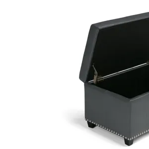 Amelia - Storage Ottoman Bench - Stone Grey