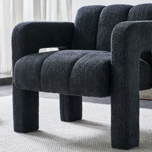 31.10\" Boucle Upholstered Accent Chair - Dark Gray