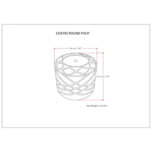 Coates - Round Macrame Pouf - Natural