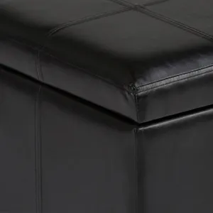 Amelia - Storage Ottoman Bench - Midnight Black