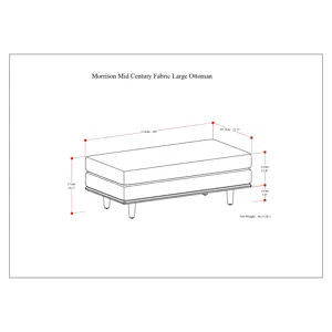 Morrison - Large Rectangular Ottoman - Charcoal Grey