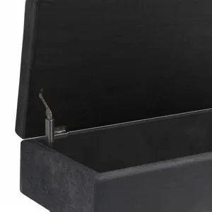 Owen - Small Rectangular Storage Ottoman - Distressed Black