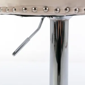 Swivel Velvet Barstools Adjusatble Seat Height From 25-33\", Modern Upholstered Chrome Base Bar Stoo