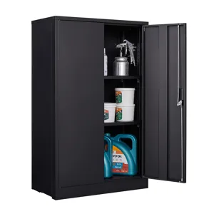 Metal Storage Cabinet With Locking Doors And Adjustable Shelf, Folding Filing Storage Cabinet, Foldi