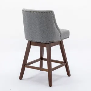 Counter Height Swivel Barstools, 26\'\' H Seat Height Upholstered Bar Stools (Set of 2), Fabric - Gr