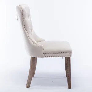 Nikki - Modern, High-End Tufted Solid Wood Contemporary Velvet Upholstered Dining Chair With Wood Le
