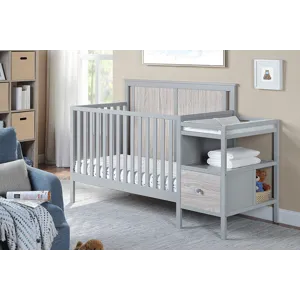 Connelly - 4-in-1 Crib and Changer Combo - Gray/Rockport Gray