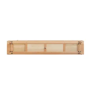 TV Cabinet With Chinese Changhong Glass Doors, Two Drawer Storage Space TV Standing - Natural