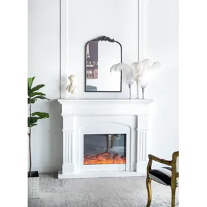 Classic Design Mirror With And Baroque Inspired Frame For Bathroom, Entryway Console Lean Against Wa