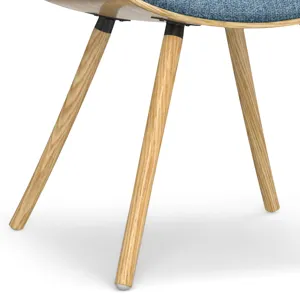 Malden - Bentwood Dining Chair with Wood Back - Denim Blue / Light Brown