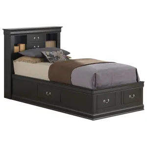 Louis Phillipe - G3150B-TSB Twin Storage Bed - Black
